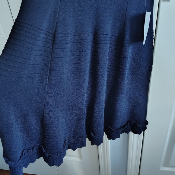 Eliza J Dark Navy Sleeveless A-Line Sweater Dress M - Picture 5 of 11